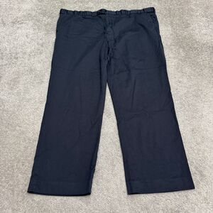 Peter Christian Chino Dress Pants Mens 50x29 Navy Blue Cotton Silk Trouser Work